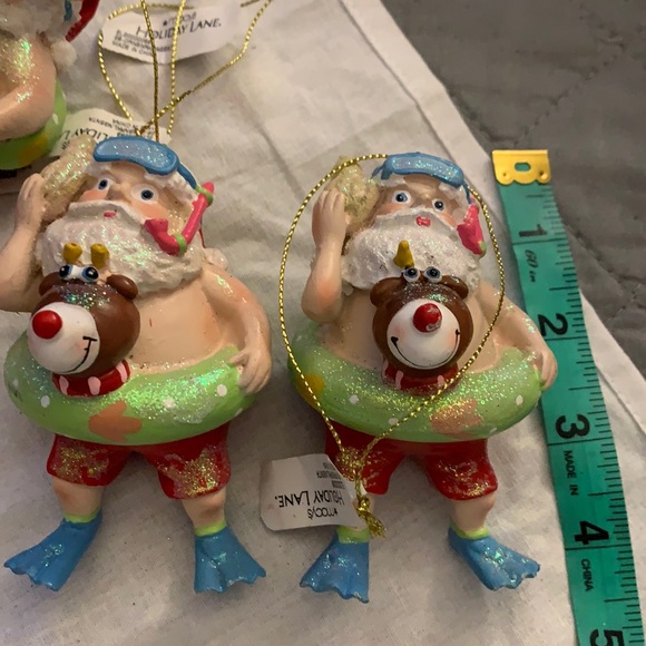 2 Santa clause scuba diving Christmas ornament - Picture 1 of 2